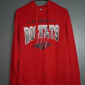 NBA Houston Rockets Mens Red And Black Pull Over Hoodie Sweater Size Large